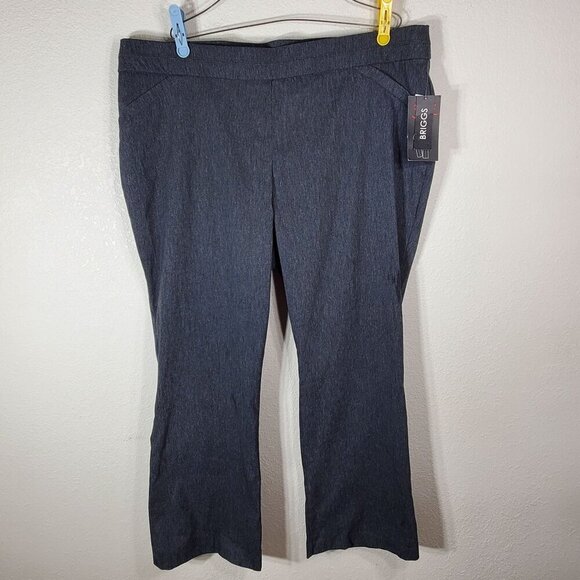 Briggs Womens Heather Grey Comfort Waistband Slimming Pants Size 22WS - Picture 1 of 12
